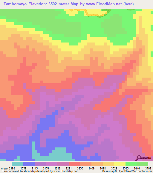Tambomayo,Peru Elevation Map