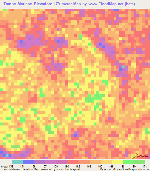 Tambo Mariano,Peru Elevation Map