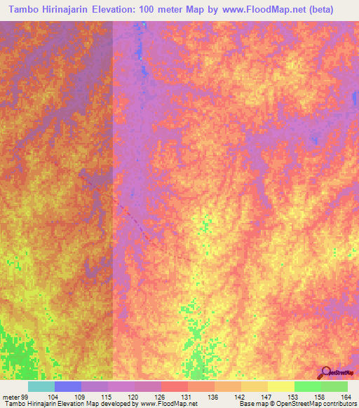 Tambo Hirinajarin,Peru Elevation Map