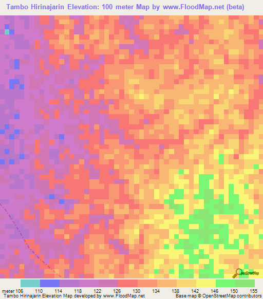 Tambo Hirinajarin,Peru Elevation Map