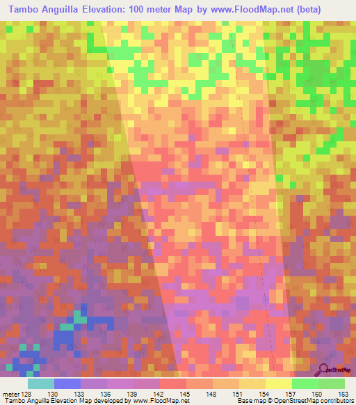Tambo Anguilla,Peru Elevation Map