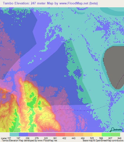 Tambo,Peru Elevation Map