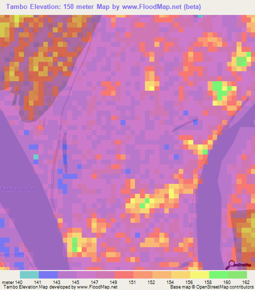 Tambo,Peru Elevation Map