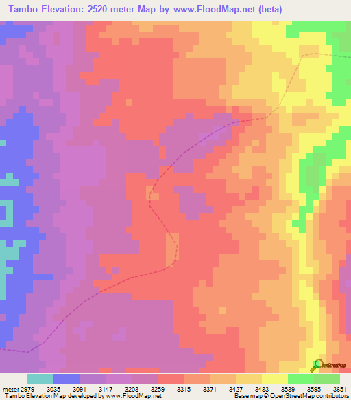 Tambo,Peru Elevation Map