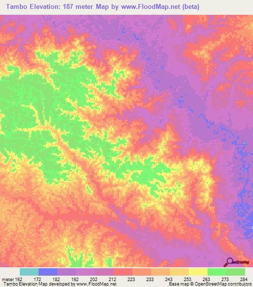 Tambo,Peru Elevation Map