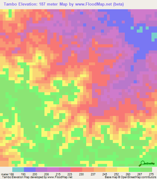 Tambo,Peru Elevation Map
