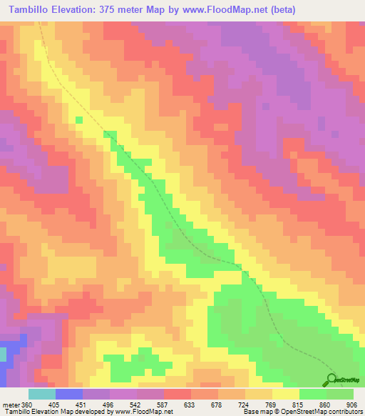 Tambillo,Peru Elevation Map