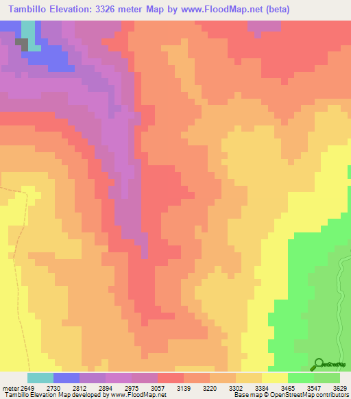 Tambillo,Peru Elevation Map