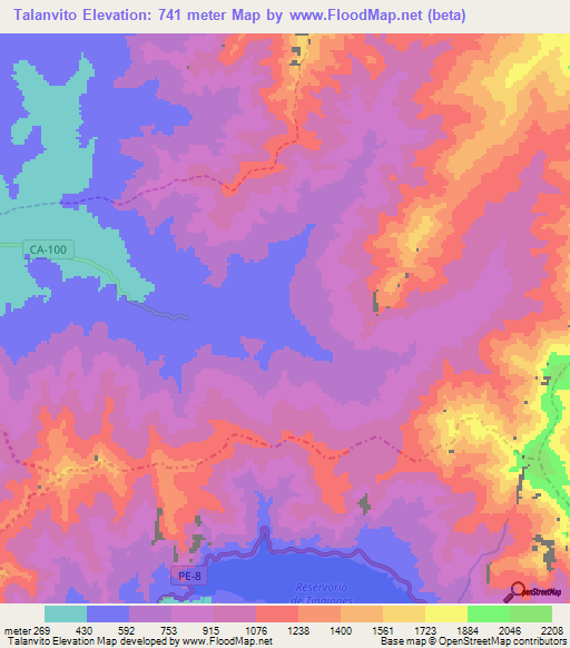 Talanvito,Peru Elevation Map
