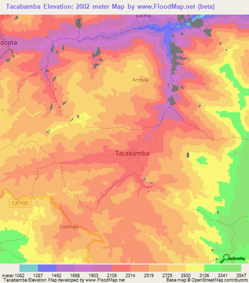 Tacabamba,Peru Elevation Map