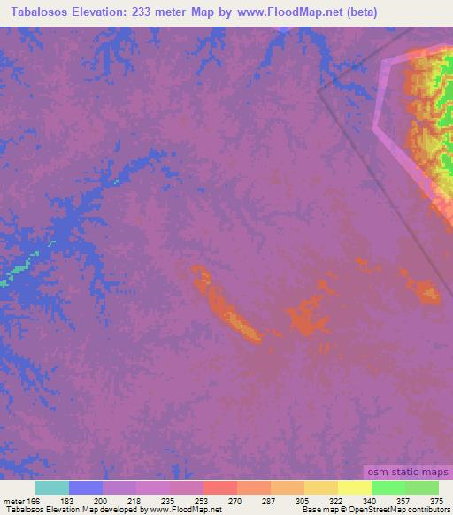 Tabalosos,Peru Elevation Map