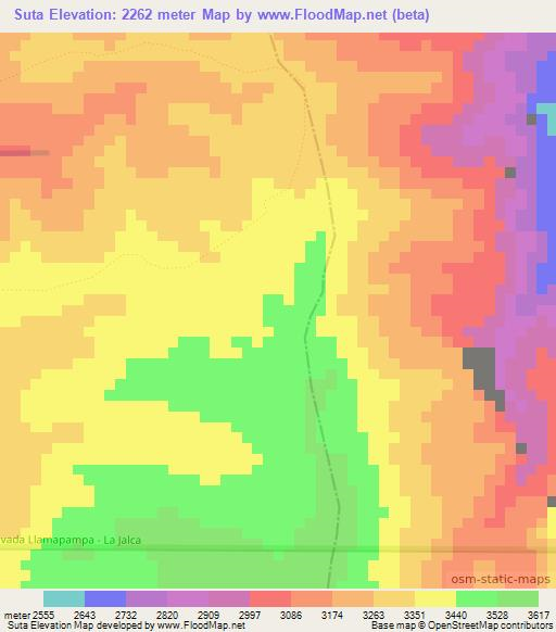 Suta,Peru Elevation Map