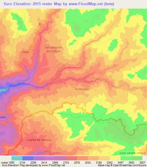 Suro,Peru Elevation Map