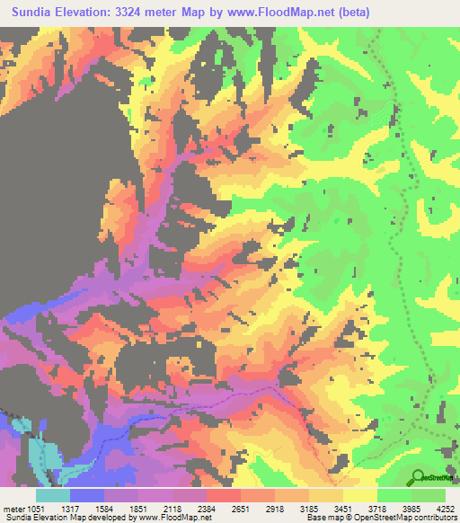 Sundia,Peru Elevation Map