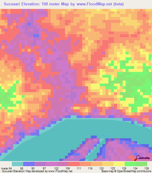 Sucusari,Peru Elevation Map