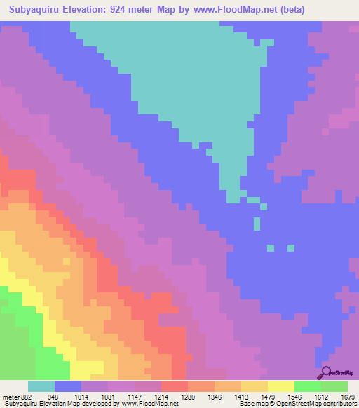 Subyaquiru,Peru Elevation Map