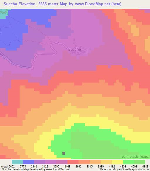 Succha,Peru Elevation Map