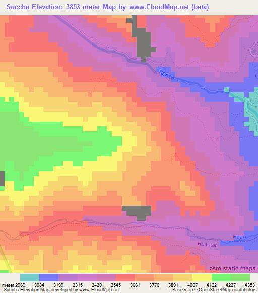 Succha,Peru Elevation Map