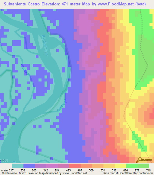 Subteniente Castro,Peru Elevation Map