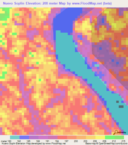 Nuevo Soplin,Peru Elevation Map