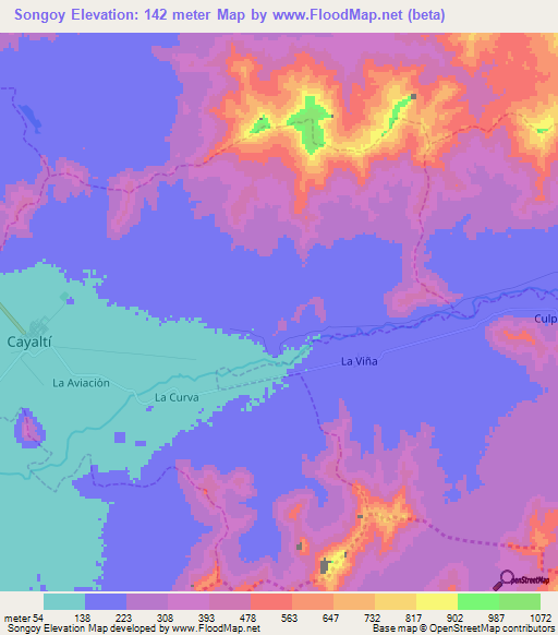 Songoy,Peru Elevation Map