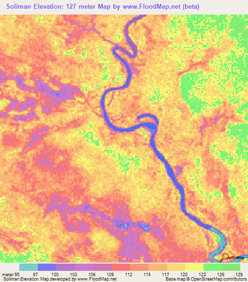 Soliman,Peru Elevation Map