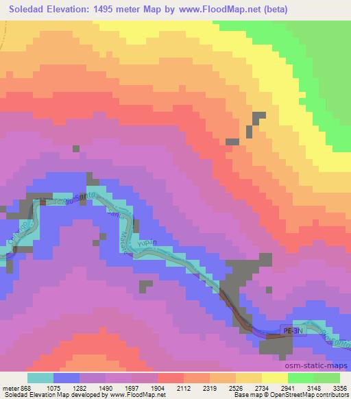 Soledad,Peru Elevation Map
