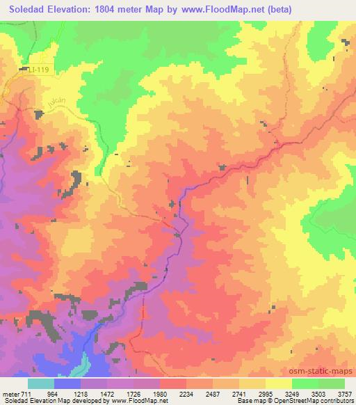 Soledad,Peru Elevation Map