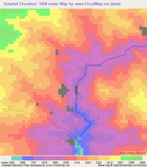 Soledad,Peru Elevation Map