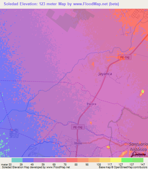Soledad,Peru Elevation Map