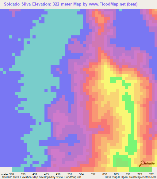 Soldado Silva,Peru Elevation Map