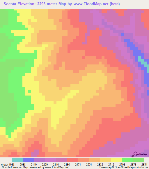 Socota,Peru Elevation Map