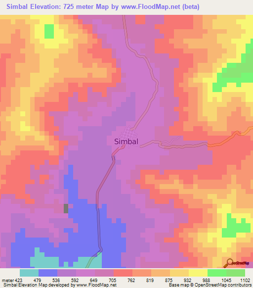 Simbal,Peru Elevation Map