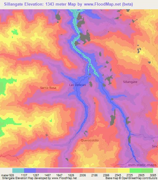 Sillangate,Peru Elevation Map