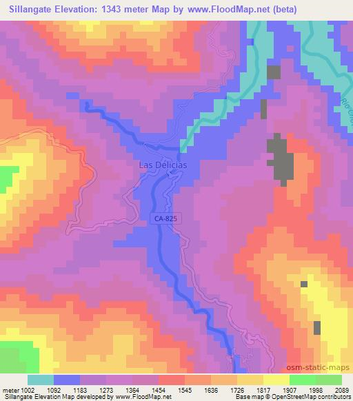 Sillangate,Peru Elevation Map