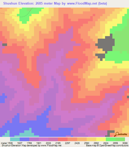 Shushun,Peru Elevation Map