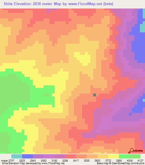 Shita,Peru Elevation Map