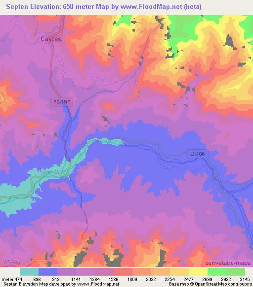 Septen,Peru Elevation Map