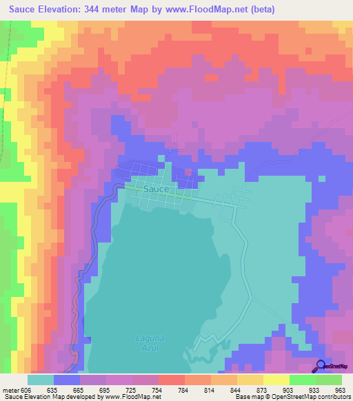 Sauce,Peru Elevation Map