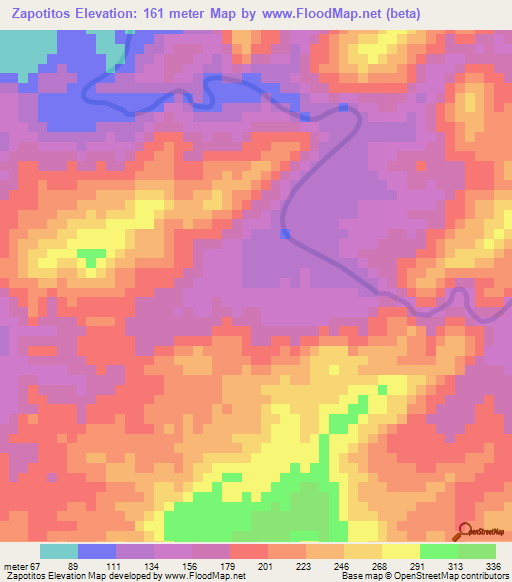 Zapotitos,Peru Elevation Map