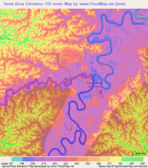 Santa Rosa,Peru Elevation Map