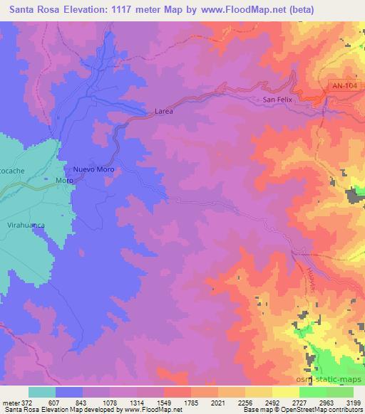 Santa Rosa,Peru Elevation Map