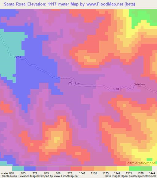 Santa Rosa,Peru Elevation Map
