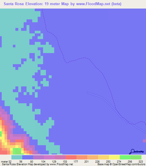 Santa Rosa,Peru Elevation Map