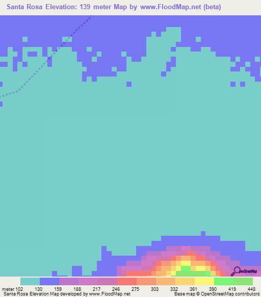 Santa Rosa,Peru Elevation Map