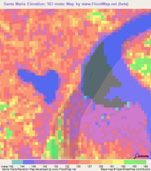 Santa Maria,Peru Elevation Map