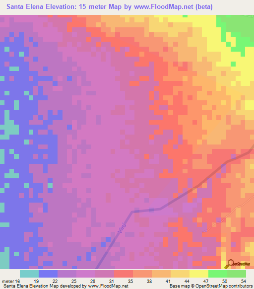Santa Elena,Peru Elevation Map