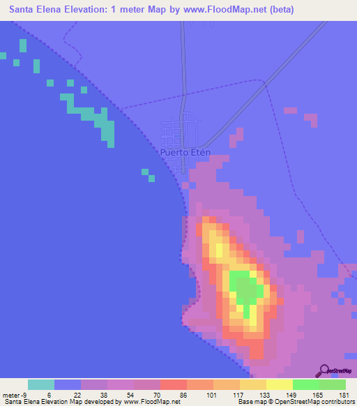 Santa Elena,Peru Elevation Map