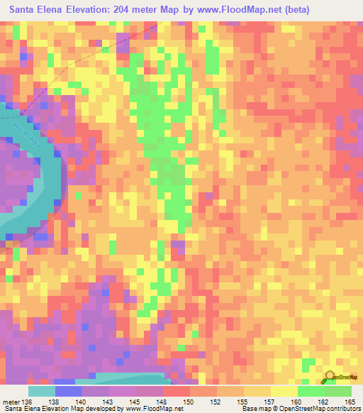 Santa Elena,Peru Elevation Map
