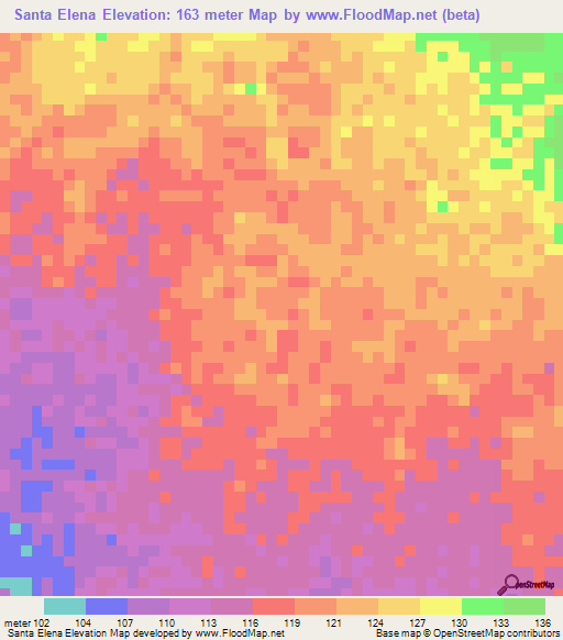 Santa Elena,Peru Elevation Map